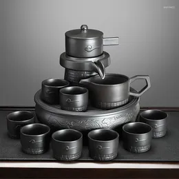 Teaware Sets Afternoon Traditional Tea Set Black Portable Services Infuser Conjunto De Cha Luxury Cup