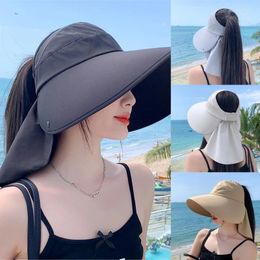 Berets Sun Hat With Neck Flap For Women Girls Adjustable Outdoor Empty Top Baseball UV Protections Breathable Wholesale