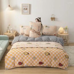 Bedding Sets Bedroom Four-piece Bed Linen Thick Warmth Plus Down Duvet Cover Fashionable And Simple Family El Set