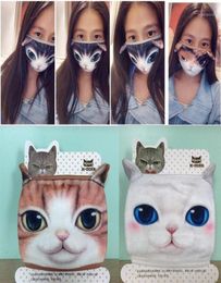 Cotton Dustproof Mouth Face Mask 3D Cartoon Cute Cat Mask Personality Washable For Women Men Face Mouth Masks Party DIY Decor1282N3491445
