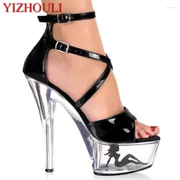 Dance Shoes Crystal Ankle Strap 15CM Sexy Super High Heel Platforms Pole / Performance Star Model Wedding