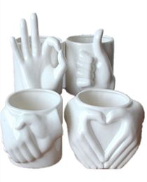 Gesture Vase Ceramic Handshake Flower Pots Creative Heart Flower Planter Ecofriendly Design Flower Pot Home Garden Pot7012938
