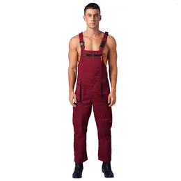 Men's Pants Halloween Mens Wear Resistant Overalls Jumpsuit Adjustable Straps Multiple Pockets Work Dungarees Male Bib And Brace Coveralls