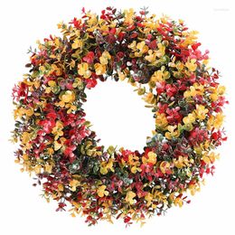 Decorative Flowers 1Pcs Happy Merry Christmas Wreaths Oranments Door Garlands Party Decorations Home Wreath Year