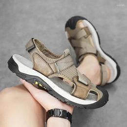 Sandals Summer Penetration Air Men's Wear-resistant Non-slip Toe Cap Leisure Sneakers Outdoor Fitness Set Foot Hiking Shoes Men