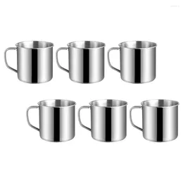 Wine Glasses 6 Pcs Children's Stainless Steel Water Cup Coffee Cups Kids Outdoor For Western Mugs Travel