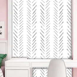 Wallpapers Grey Stripes Home Decor Self Adhesive Wallpaper Wall Decoration Sticker Bedroom Living Room Study Furniture Makeover