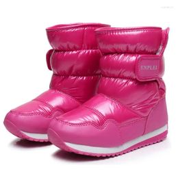 Boots SKHEK 2024 Winter Platform Girls Children Rubber Anti-slip Snow Shoes For Girl Big Kids Waterproof Warm