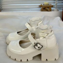 Dress Shoes Lolita Women Mary Jane 2024 Vintage Girls Students JK Uniform High Heels Platform Cosplay White Female