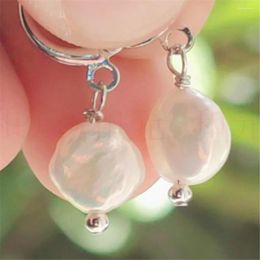 Dangle Earrings Natural Pearl Gold Eardrop 18K Chain Girl Children Art Casual Platinum Bridal Teens Clip-on Party Diamond