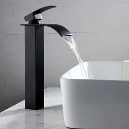 Bathroom Sink Faucets Shampoo Basin Faucet Waterfall Wash Water Taps Lavatory Black And Cold Mixer Tap