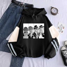 Men's Hoodies Sweatshirts Mens Anime Bungo Stray Dogs Nakahara Chuuya Hoodies Women 90s Vintage Cartoon Shirt Spring Autumn Flce Plus Size Sweatshirts T240510