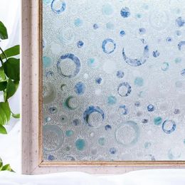 Window Stickers CottonColors Bedroom Bathroom PVC Film Privacy No-Glue 3D Static Flower Decoration Glass Sticker Size 60 X 200cm