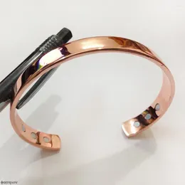 Bangle Pure Copper Magnet Energy Health Open Plated Gold Color Simple Bracelet Bio Healthy Healing