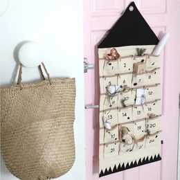 Storage Bags Christmas Sundry Bag 24 Pockets Calendar Reusable Organising Tool Large Wardrobe Hanging Party Room Ornaments