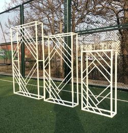 Party Decoration Wedding Arch Backdrop Props Wrought Iron Geometric Square Frame Stage Screen Creative Background Stand3287251