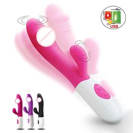 Other Health Beauty Items G Spot Dildo Rabbit Vibrator for Women Dual Vibration Sile Vibrator Female Vagina Clitoris Anal Massager Toys Shop 18 T240510