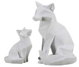 Origami Fox Statue Abstract Geometry Animals Resin Craftwork Living Room Porch Home Decorations L28658201314