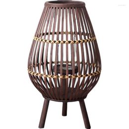 Candle Holders Cage Tall Holder Lamp Unique Nordic Decor Candlestick Lanterns Wooden Candelabro Madera Home Decoration OF50ZT