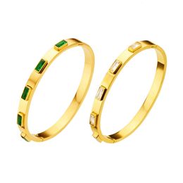 Fashion Jewelry Bracelets & Bangles Zircon gold stainless steel bracelet Retro and fashion all-matching diamond bracelet