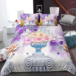 Bedding Sets 3D Print Peahen Printing Set Beautiful Feathers Duvet Cover Bed Sheet Soft Microfiber Pattern Quilt 3 Pcs