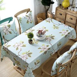 Table Cloth Oil Painting Cover Thick Bue Flowers Rectangular Wedding Dining Tea