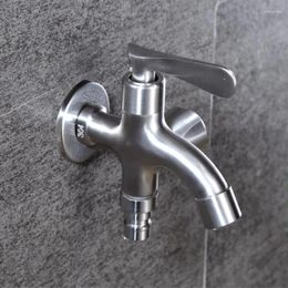 Bathroom Sink Faucets 304 Stainless Steel Bibcock Washing Machine Faucet Double Use Laundry Mop Pool Tap Dual Handles Single Cold Taps