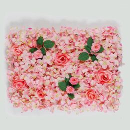 Decorative Flowers Hydrangea Artificial Flower Wall Panel Backdrop For Wedding Decoration Birthday Party Pink