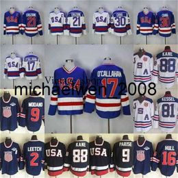 Vin Weng 1980 Miracle On Ice Hockey Jersey 17 Jack O'Callahan 21 Mike Eruzione 30 Jim Craig 88 Patrick Kane 9 Zach Parise Mens Hockey Jerseys