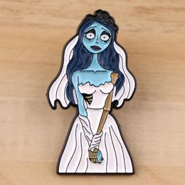 Brooches Zombie Bride For Women Halloween Enamel Pins Horror Metal Badge Clothes Hat Accessories Fashion Jewelry Friends Gift