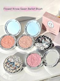 Flower Knows Swan Ballet Series Embossed Blush 5g Lasting Natural Waterproof Cosmetic 240510