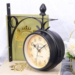 Wall Clocks European-Style Double-Sided Retro Decor Creative Classic Decors Monochrome Vintage Wedding Anniversary Gift For Office