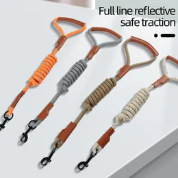 Dog Collars Pet Tactical Leash Imitation Nylon Reflective Rope Explosion-proof Impact Suitable For Medium And Larg