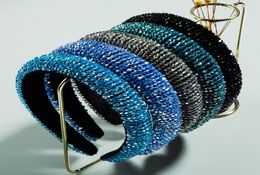 Sell Padded Rhinestones Headbands Full Crystal Luxury Designer Hair Bands Bejewled Women Diamond Headband Fashion designer hea2309550