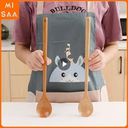 Spoons Solid Wood Soup Cooking Long Handle Portable Wooden Spoon For Kitchen Utensils Mixing Pot