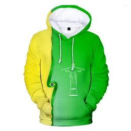 Men's Hoodies Winter 3D Brazil Independence Day Printing Coat Of Arms Graphic Hooded Sweatshirts Vintage Pullovers Clothing