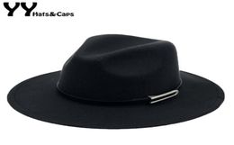 Wide Brim Autumn Trilby Caps Female Male Fashion Top Hat Jazz Cap Winter Panama Hat Vintage Fedoras Men Mafia Hat Felt YY17294 T201065464