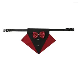 Dog Collars Pet Collar With Bow Decoration Elegant Wedding Bandana Adjustable Costume For Party Cats