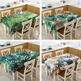 Table Cloth Plant Print Waterproof Tablecloth Rectangular Tea Cover Kitchen Dining Party Home Decor Manteles Tischdecke