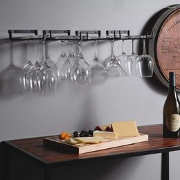 Kitchen Storage 1PC Wine Glasses Holder Bartender Stemware Hanging Rack Under Cabinet Organizer Glass Goblet Iron Bar Tool