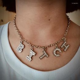 Choker Fashion Ladies Women Crystal Letter Chain Necklace Punk Harajuku Sexy Daddy Personal Custom Metal Name Gift Jewelry