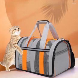 Cat Carriers Portable Carrier Bag Pet Car Travel Crates Vehicle Folding Soft Bed Collapsible Kennel House For Medium Puppy Dog