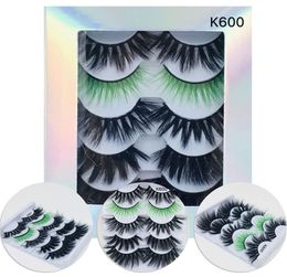 5 pair color lashes 3D eyelashes natural Faux Mink Premium False Eyelashes Whole color eyelashes dramatic3225043