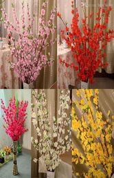 65CM long Artificial Cherry Spring Plum Peach Blossom Branch Silk Flower Tree For Wedding Party Decorations supplies2879111