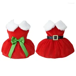 Dog Apparel Santa Suit Red Dresses Fashion Cats Warm Po Costume Pet Supplies