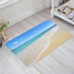 Carpets Beach Sand Landscape Spray Kitchen Floor Mat Living Room Decor Carpet Home Hallway Entrance Doormat Balcony Door Anti Slip Rug