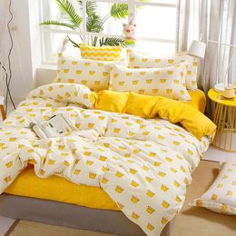 Bedding Sets Summer Flower Set 2024 Duvet Cover Flat Sheet Bed Linen Boys Girls AB Side Home Textile Pillowcase
