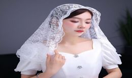 Scarves Lace Shawl Mantilla Veil Lightweight Tassel Scarf Floral Shawls And Wraps For Women Latin Mass Bride 2 Colors3102192
