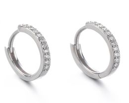 100 925 Sterling Silver Hoop Earrings Women Grils summer Jewellery CZ diamond Not allergic stud Eerring with box8479860