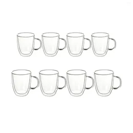 Mugs 4 Piece Double Wall Glass Cup Drink Anti-Scalding Heat Resistant Hand Blown Insulated Coffee Mug For Tea Cappuccino